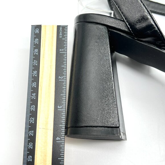 Faryl By Farylrobin Womens Size 11 Black‎ Vegan Leather Block Heels Pumps Shoes - Picture 14 of 15